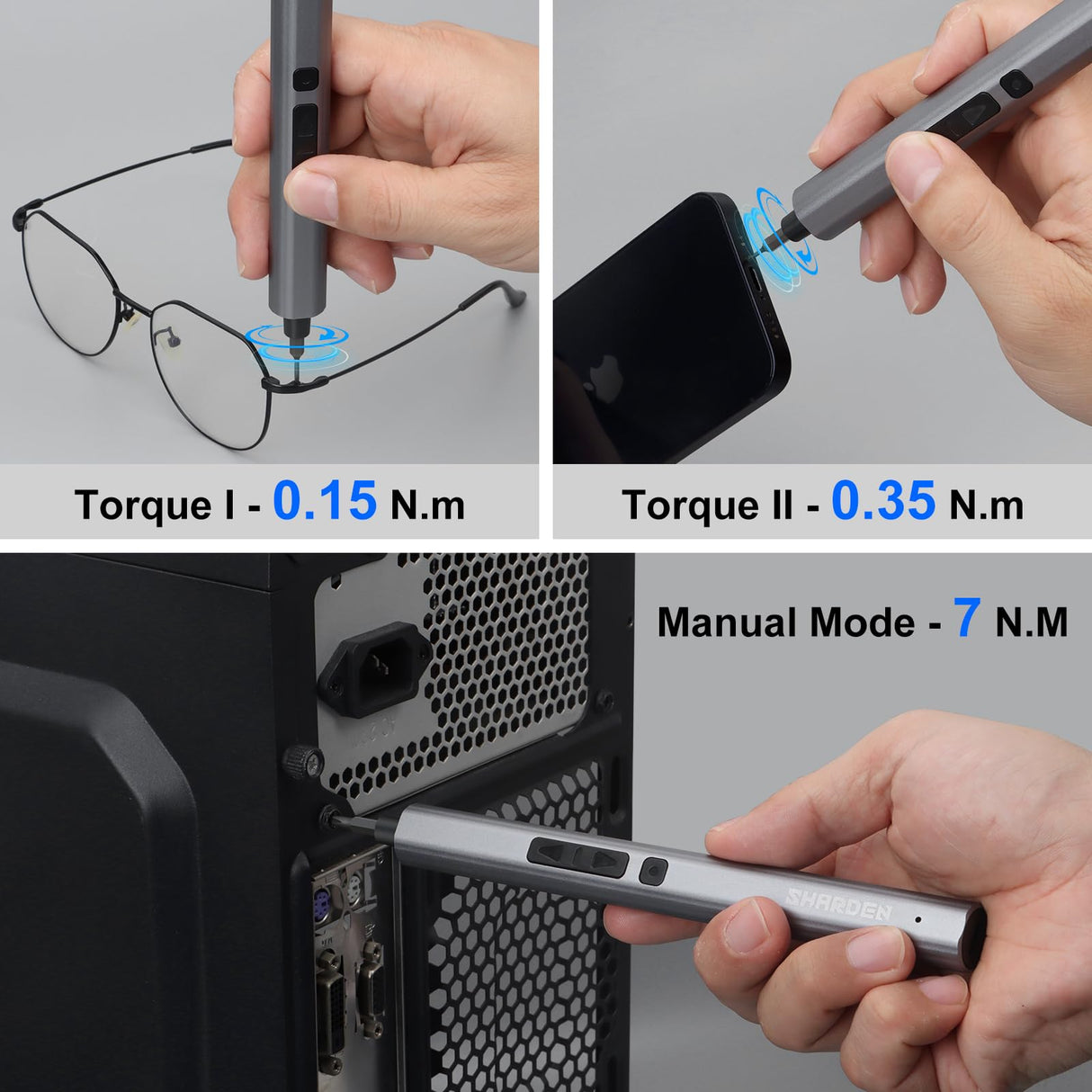SHARDEN Mini Electric Screwdriver,29 in 1 Small Electric Screwdriver Kit with 24 Magnetic Bits,Precision Screwdriver Cordless Repair Tool for Phone Camera Laptop Watch Sharden