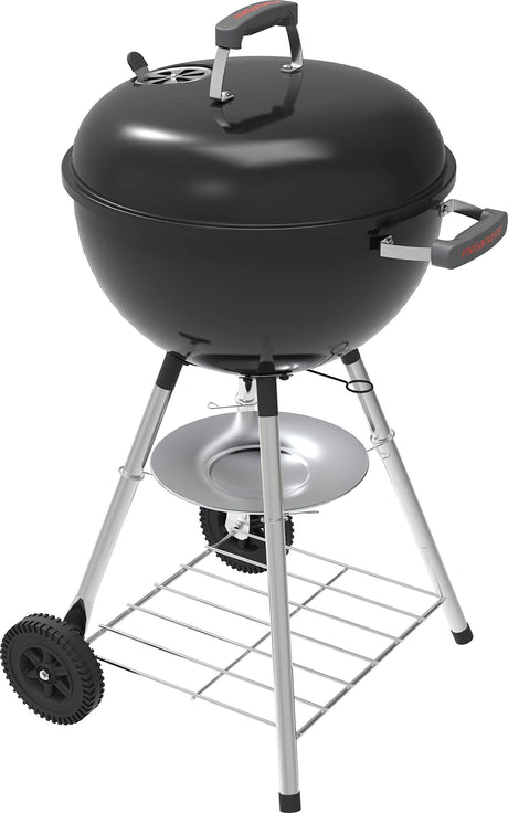 Megamaster Premium Charcoal Grill, 18" Heavy Duty Charcoal Kettle Grill, Outdoor Cooking, Camping Patio, Backyard, Tailgating, Black Megamaster