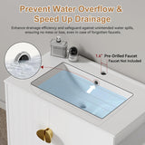 Findepot 30 Inch Floating Vanity Bathroom with Sink, White Bathroom Vanity Cabinet Combo with Ceramics Sink Top, Soft Close Cabinet Door & Open Storage Left Shelf, Modern Wall Mounted Vanity Findepot