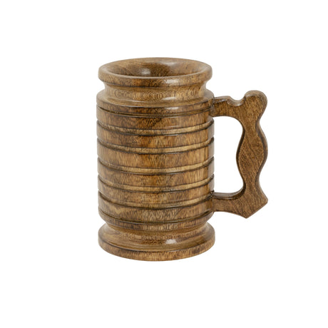 Mie Creations 18 oz Large Wooden Beer Mug Stein with Handle, Father's Day Gifts for Men, Wood Beer Drinking Tankard Travel Camping Cup, Leak Proof Vintage Beer Barrel Mugs, Retro Bar Accessories Mie Creations