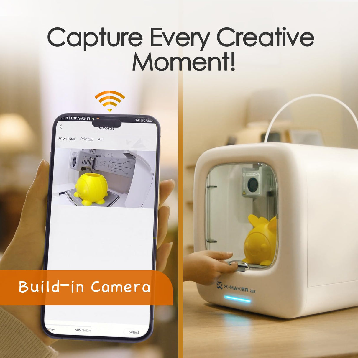 3D Printer for Kids, AOSEED Beginner 3D Printer with Huge Toy Library & Customizer, Wi-Fi & App Control, Create STEM Toys, Kids 3D Printer with 15+ Mini 3D Design Module, X-Maker Joy AOSEED