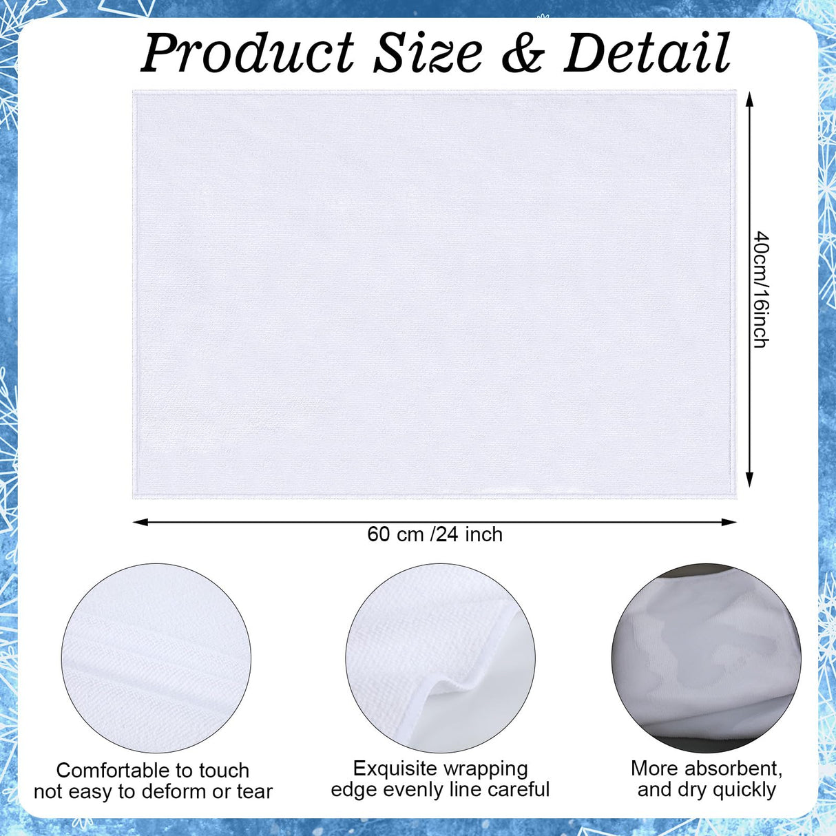 Sublimation Blank Towels, DIY Microfiber Kitchen Towels, Modern Multi Purpose Dish Towels for Kitchen Cleaning, 16 x 24 Inch (6 Pieces) Patelai