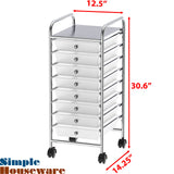 Simple Houseware 8-Drawers Rolling Storage Cart, Chrome Simple Houseware