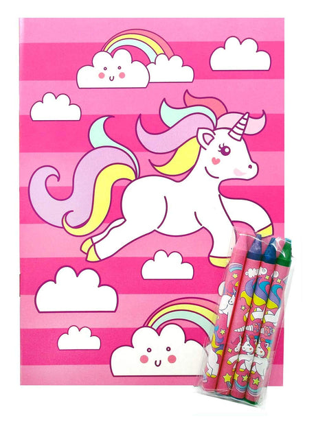 TINYMILLS Unicorn Coloring Book Set for Kids Party Favors with 12 Coloring Books and 48 Crayons Unicorn Birthday Party Favor Bag Filler Unicorn Party Carnival Prizes Classroom Rewards TINYMILLS