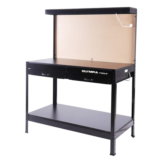 Olympia Tools Multi-Purpose Workbench With Light, 82-802 , Black - WoodArtSupply