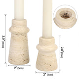 Vixdonos Natural Stone Candle Holder Set of 2 Taper Candle Candlestick Mantle Candle Stand for Home Decor,Wedding,Party and Table Centerpieces(White) Vixdonos