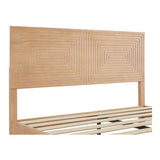 Mid Century Modern Solid Wood Platform Bed with Adjustable Headboard - Queen Size MUSEHOMEINC