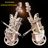 3D Puzzle Wooden Model Kits for Adults - DIY Cello Music Box Mechanical Jigsaw Puzzles Construction Craft Kits for Age 14+ Years Old auryee