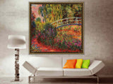 ZZMQ DIY 5D The Japanese Bridge The Water Lily Pond Claude Monet Diamond Painting Kits for Adults Kids, Red Mills