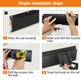 WEZAFO Garden Tool Organizer Wall Mount, Heavy Duty 48 Inches Garage Organization and Storage Racks for Yard Tools with 6 Hooks, Tool Hangers Holders for Hanging Folding Chair, Rake and Shovel WEZAFO