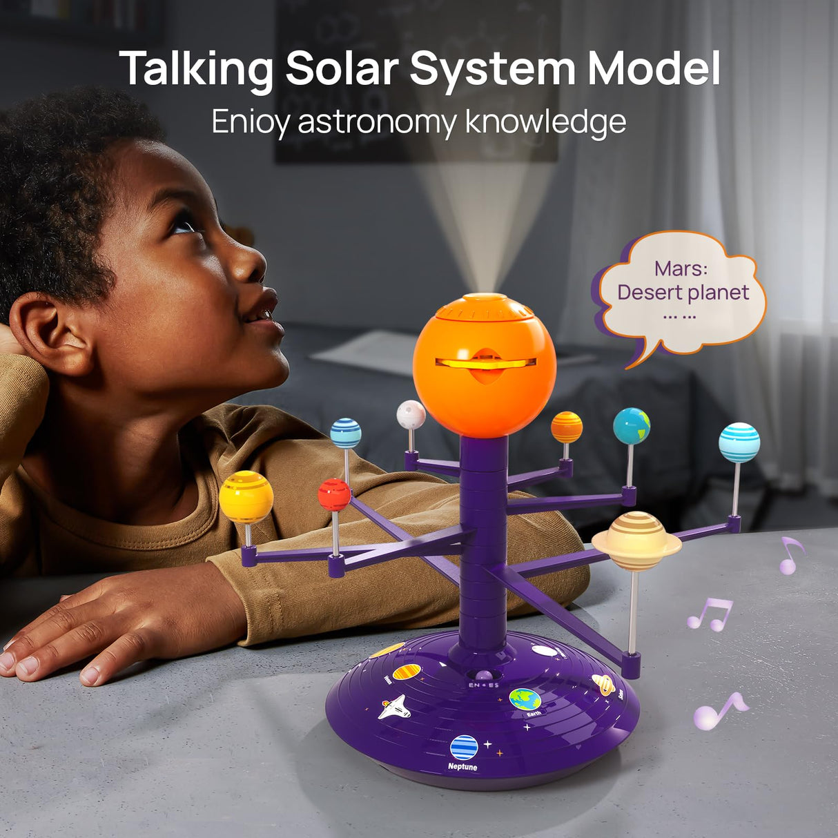 Science Can Solar System for Kids, Talking Astronomy Solar System Model Kit, Planetarium Projector with 8 Planets STEM Space Toys for 3 4 5+ Years Old Boys Girls Science Can