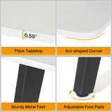 Tribesigns 6FT Conference Table, 70.86L x 35.43W x 29.52H Inches Boat Shaped Meeting Table, Modern Seminar Table for Office Meeting Conference Room (6ft, White & Black) Tribesigns