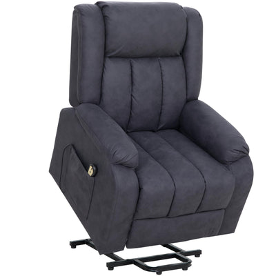 VUOVUS Power Lift Recliner Chair for Elderly, Electric Lift Chair with Remote Control, Padded Footrest, Soft Microfiber Upholstery, Side Pockets and Cup Holders for Living Room (Deepblue)
