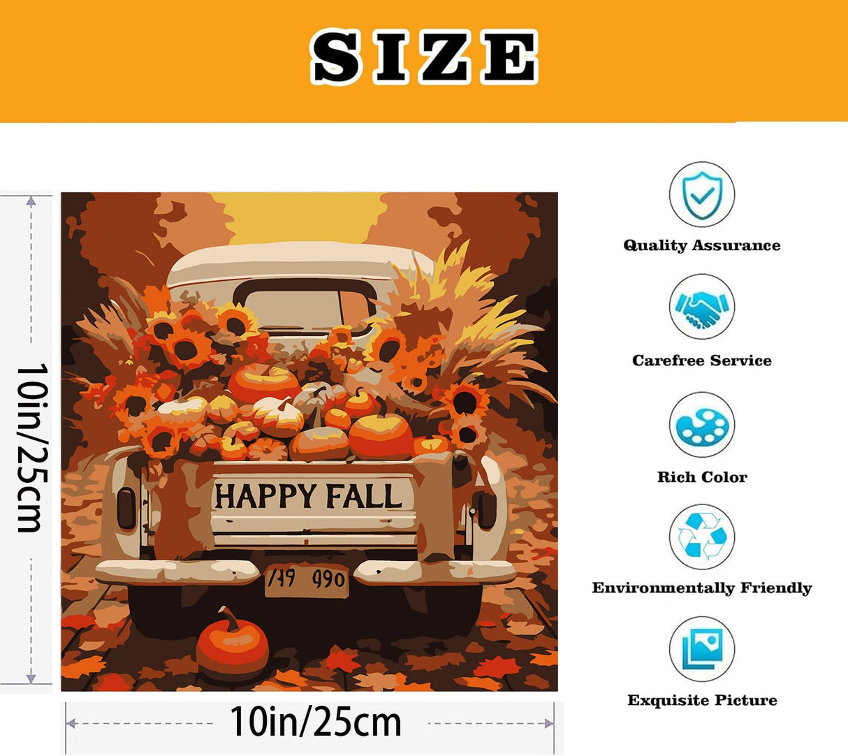 4 Pack Thanksgiving Day Paint by Numbers Kit for Adults Beginner,Fall Turkey Pumpkin Easy Adult Paint by Number Kits on Canvas DIY Painting for Beginners Art by Numbers for Home Wall Decor 10x10Inch NEGEKFKX