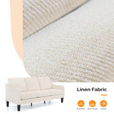 VINGLI Small Couch Sofa 71" Comfy Couches for Living Room Beige 3 Seat Sofa Couch Mid Century Modern Sofa Furniture Couches with Scooped Arms for Small Spaces, Bedroom, Apartment, Studio VINGLI