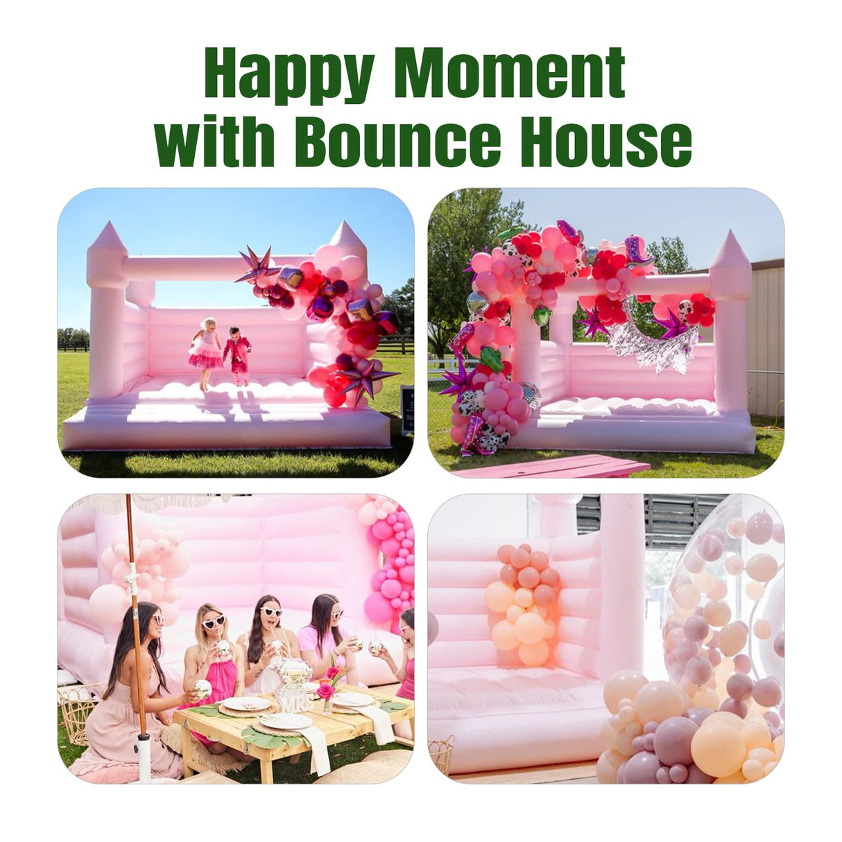 13FT Pink Bounce House for Kids Adults,100% PVC Commercial Grade Bounce House with 750W Blower Large Inflatable Bounce House for Birthday Party,Wedding,Gender Reveal and Backyard Decor 13x11.5x10FT awesmflate