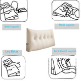 UUluhao Wedge Pillows Headboard Twin XL for Dorm Light Grey Headboard Backrest Pillows for Sitting Up in Daybed and Bunk Beds Large Bolster Lumbar Support Leg Positioning Cushion,39 * 4.7 * 15.7in UUluhao