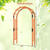 Giantex 7.7FT Wooden Garden Arbor Trellis, Outdoor Pergola Arch with Climbing Plant Support, Wood Wedding Arch for Ceremony, Pathway, Birthday Party, Garden Décor, Weather-Resistant, Easy Assembly Giantex