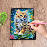 50-Page A5 Cat Diamond Art Painting Notebook for Adults - Holiday & Birthday Gift Journal FRANDEK