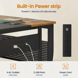 UPOSOJA 71 in Executive Desk with Power Outlets, Reversible L Shaped Desk with File Drawers & Storage Shelves, Large Office Desk Computer Desk with Pegboard, Mobile CPU Stand, Modern Corner Desk UPOSOJA