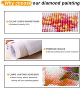 5D（A Sunday Afternoon on The Island of La Grande Jatte）Georges Seurat Diamond Painting Kits for Adults Kids, Full Drill Round Crystal Rhinestone Diamond Art Craft Canvas for Home Wall Deco(12X16Inch) Red Mills