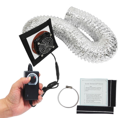3D Printer Enclosure Ventilation Kit with 5000RPM Fan and Speed Control Power Adapter, Flex Tube, Exhaust Smoke & Odors, Low Noise, for 3D Printer Enclosure & Laser Engraver Enclosure