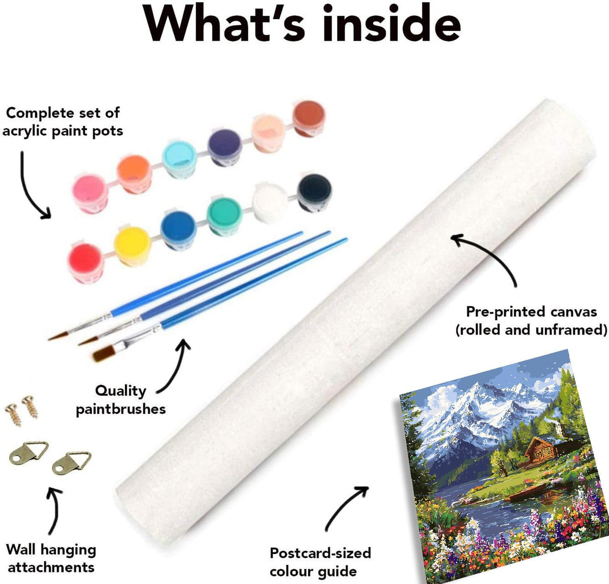 LWZAYS Mountain Paint by Numbers Kit for Adults Beginner, Cabin Adult Paint by Number Kits on Canvas, Mountain Landscape Acrylic Paint by Number Kit for Gift Decor - 16x20Inch LWZAYS