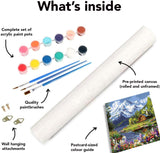 LWZAYS Mountain Paint by Numbers Kit for Adults Beginner, Cabin Adult Paint by Number Kits on Canvas, Mountain Landscape Acrylic Paint by Number Kit for Gift Decor - 16x20Inch LWZAYS