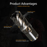 Luckyway 7/8 Inch Diameter x 1 Inch Depth of Cut Cyclone High Speed Steel Annular Cutter, 3/4 Inch Weldon Shank Luckyway