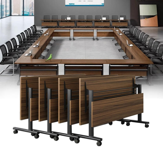 Folding Conference Table,Modern Office Conference Room Table,Mobile Flip Top Training Tables with Caster Wheels,Foldable Meeting Table Seminar Tables for Office,Meeting Room (8 Pack, 70.9x21. - WoodArtSupply