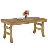 Tribesigns 63-Inch Dining Table for 4-6 People, Farmhouse Rectangular Large Kitchen Dinner Eating Table with Sturdy Legs for Home Kitchen, Dining Room, Light Brown Tribesigns