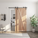SMARTSTANDARD 6 Feet Bypass Sliding Barn Door Hardware Kit - for Double Wooden Doors-Single Track - Smoothly & Quietly - Easy to Install-Fit 60" Opening SMARTSTANDARD