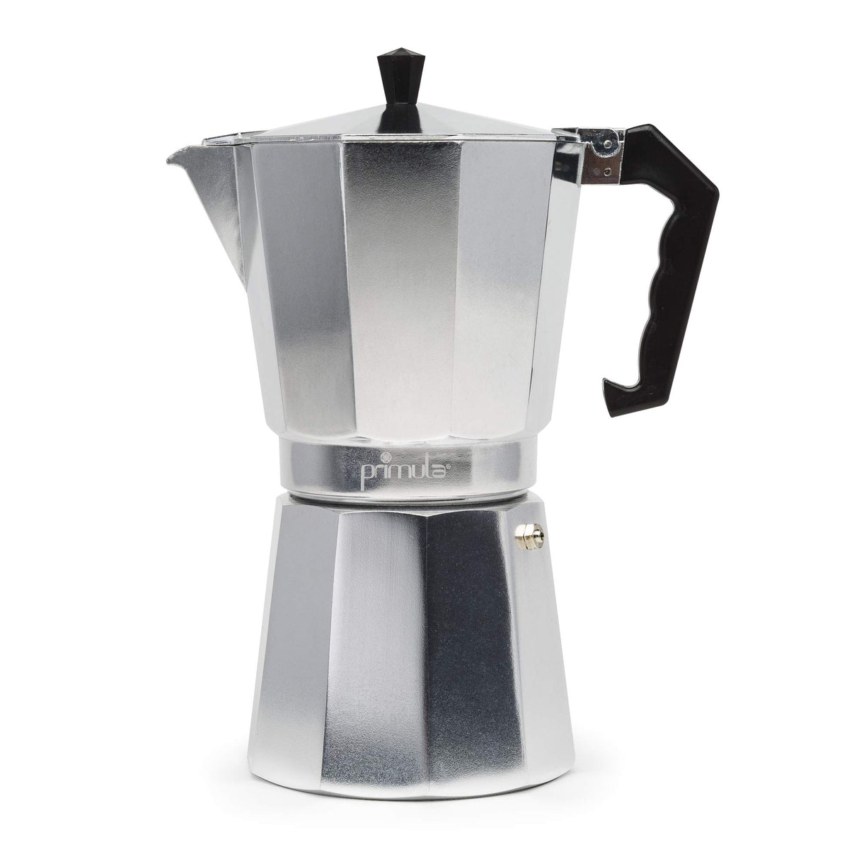 Primula Classic Stovetop Espresso and Coffee Maker, Moka Pot for Italian and Cuban Café Brewing, Greca Coffee Maker, Cafeteras, 12 Espresso Cups, Silver Primula