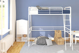 DHP Tommy Twin Metal Loft Bed, Off White DHP