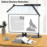 Micomlan Architect Desk Lamp with Atmosphere Lighting, Adjustable Led Desk Light for Home Office with Base, 24W Bright Auto Dimming Table Light with Rotatable Swing Arm for Workbench Computer Micomlan