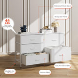 Nicehill White Dresser for Bedroom with 5 Drawers, Small Dresser for Kids' Bedroom, Closet, Wide Chest of Drawers with Storage Drawers, Wooden Top, Steel Frame, Modern, White Nicehill