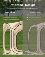 Mars Explo Screen Pop Up House Room Tent, Canopy Sun Shade Shelter for Camping, Patio, Backyard, Deck & Outdoor Activities, Portable Gazebo, Not Waterproof, 10'x10',Beige Mars Explo