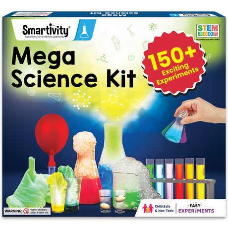 Smartivity Mega Science Kit 108 Mind-Blowing Chemistry Science Experiment Kit for Boys & Girls Age 6,8,10,12,14 Years Old Kids Safe & Non Toxic Chemistry Kit Stem Educational Toys Smartivity