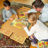 Bits and Pieces - Spinning 1500 Piece Puzzle Board with Drawers - The Original Jumbo Wooden Puzzle Plateau with Base Spinner - Tabletop Deluxe Jigsaw Puzzle Organizer (Jumbo Plateau with Spinner) Bits and Pieces