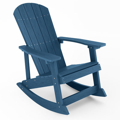 YEFU Outdoor Rocking Chair,Adirondack Rocking Chair,Patio Rocker Chair with Wide Back,Oversized Rocker Chair Look Like Real Wood, for Lawn, Porch, Backyard, Indoor and Garden(Navy Blue)