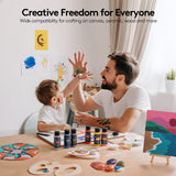 Acrylic Paint Set with 12 Art Brushes, 36 Colors (2 oz/Bottle) Acrylic Paint for Painting Canvas, Wood, Ceramic and Fabric, Paint Set for Beginners, Students and Professional Artist, Rich Pigments TMOL