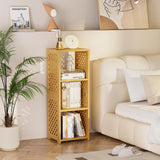 Amazer 3-Tier Bamboo Book Shelf, 32 Inches Tall Standing Bookshelf – Space-Saving, Adjustable Storage Shelves, Bookcase for Home, Office, Bedroom and Living Room Amazer