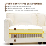 ELUCHANG 113" L Shaped Modular Sectional Sofa, Comfy Cloud Couch, Deep Seat Sofa Couches for Living Room, 4-Seater Modern Sofa with Movable Ottoman for Apartment, DIY Combination,Chenille Cream White ELUCHANG