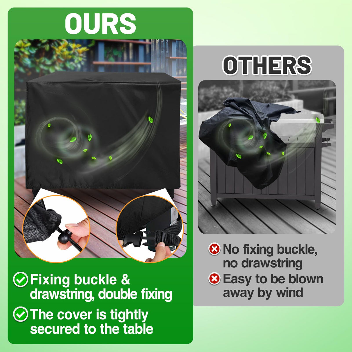 PAMASE Outdoor Dining Cart Cover - 54"L*23"W*35"H Grill Covers for Keter Unity XL Portable Cabinet Bar, Heavy Duty Waterproof BBQ Food Prep Table Serving Worktable Metal Movable Station PAMASE