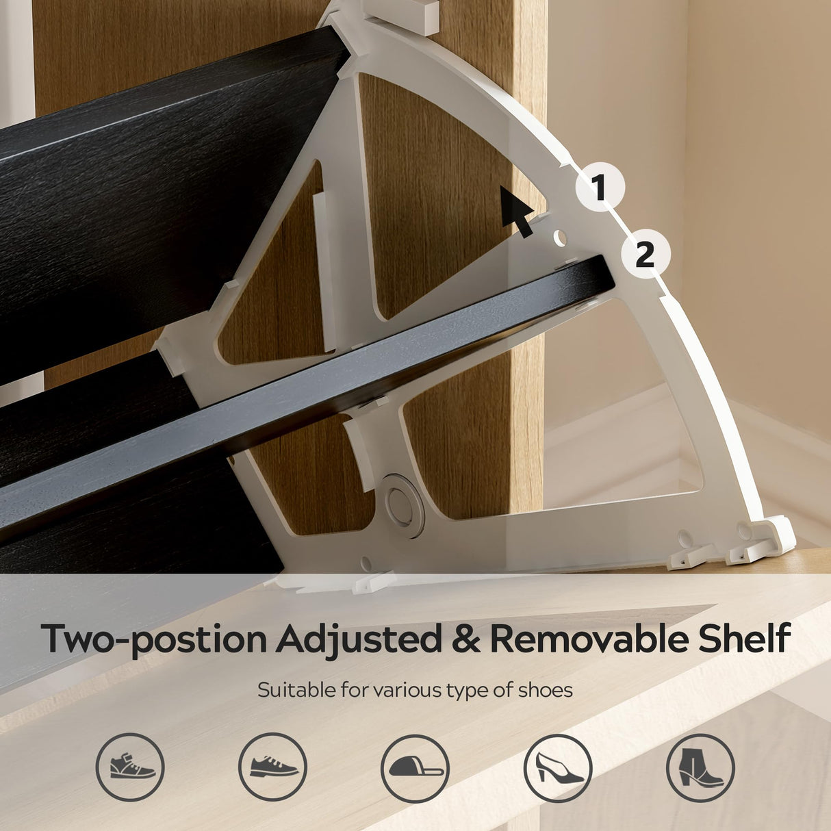 EYYTHUNG Rattan Shoe Cabinet Narrow Shoe Storage Cabinet with 3 Flip Drawers Hidden Freestanding Shoe Rack Organizer with Wood Legs for Entryway Slim, Hallway, Natural Oak EYYTHUNG