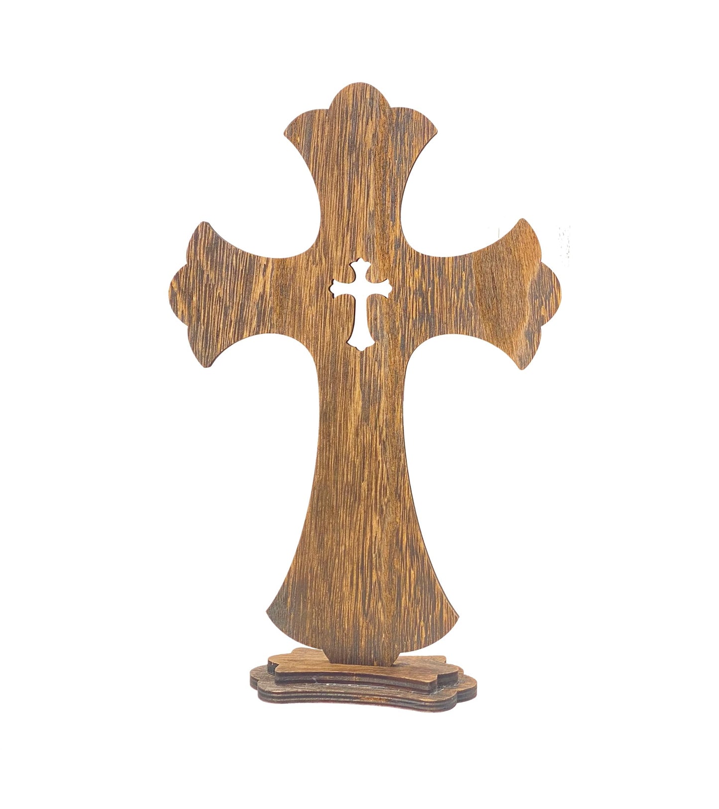 12 Inch 12 Pack Brown Wood Crosses Torched Wooden Tabletop Cross Rustic Standing Cross for Baptism Centerpieces Home Church Decor Prayer Gifts - WoodArtSupply