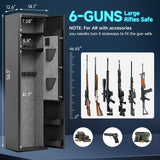 KAER 6 Rifle Gun Safe, Quick Access Large Gun Safe for Home Rifle and Pistols, Electronic Locking Heavy-Duty Gun Cabinet with Pockets and Removable Shotgun Handgun Rack & Shelf, Assembled KAER