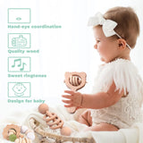 6 Pieces Toy Set- Wooden Baby Toys for Babies 0-6 Months,Wooden Toys for Babies Rattles with Bells,Wooden Rattles Push Car,Wood Teething Toys Gifts for Boys Girls,Montessori Toys for Babies 0-6 Months YunHe XinQiao Toys Factory