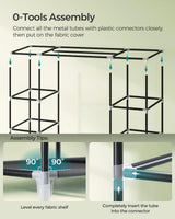 SONGMICS Closet Wardrobe, Portable Closet for Bedroom, Clothes Rail with Non-Woven Fabric Cover, Clothes Storage Organizer, 59 x 17.7 x 69 Inches, 12 Compartments, Gray ULSF03G SONGMICS