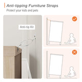 WAMPAT Dresser for Bedroom with 3 Drawers, Kids Dressers with Wide Chest of Drawers, Mid Century Modern Wooden Closet Storage Organizer, Small Dressers for Nursery, Hallway, Living Room, Light Oak WAMPAT